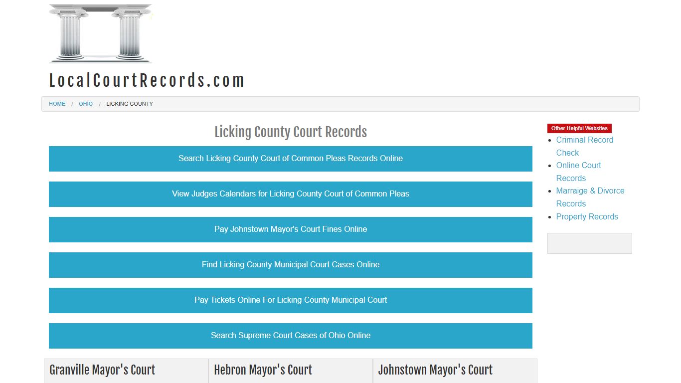 Licking County Court Records - Ohio