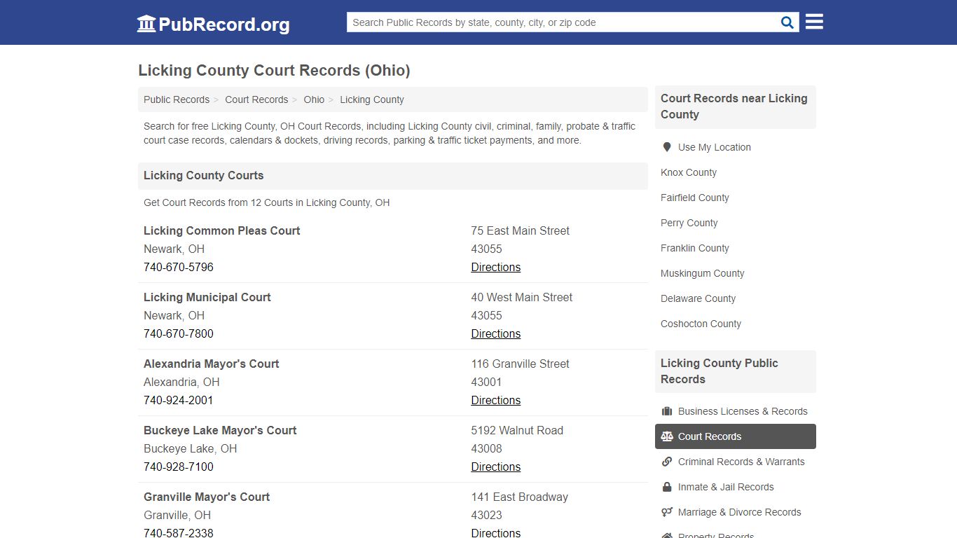 Free Licking County Court Records (Ohio Court Records)