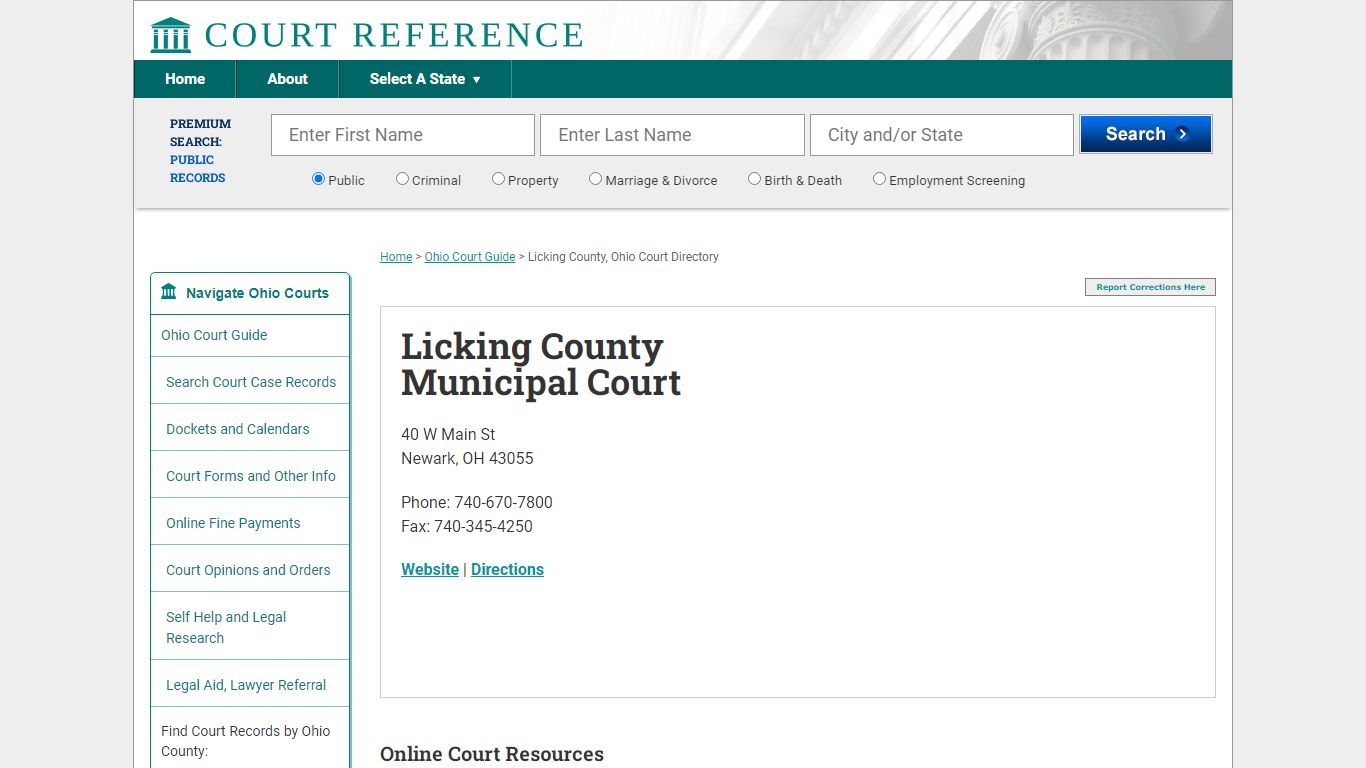 Licking County Municipal Court - Court Records Directory